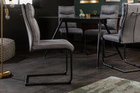 COMFORT Moderner Freischwinger Stuhl grau mit Komfortgriff