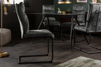 COMFORT Moderner Freischwinger Stuhl Samt mit Komfortgriff