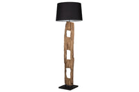 BARRACUDA solid floor lamp 177cm natural ironwood cotton shade