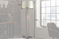 BARRACUDA solid floor lamp 177cm natural ironwood cotton shade