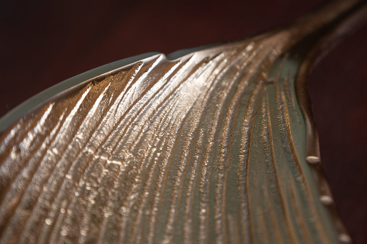 Handgefertigte Deko Schale ABSTRACT LEAF 65cm Aluminium