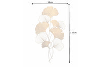 Elegante Wanddeko GINKGO 110cm gold in filigraner Blattform