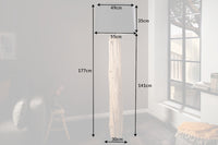 Handmade Stehlampe ROUSILIQUE 180cm schwarz Treibholzlampe Leinenschirm Baumstamm