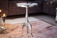 SAVOY Elegant side table 55cm polished silver tripod with round top