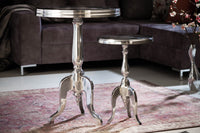 SAVOY Elegant side table 55cm polished silver tripod with round top
