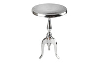 SAVOY Elegant side table 55cm polished silver tripod with round top