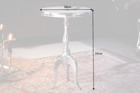 SAVOY Elegant side table 55cm polished silver tripod with round top