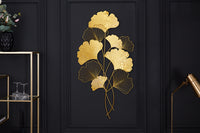 Elegante Wanddeko GINKGO 110cm gold in filigraner Blattform