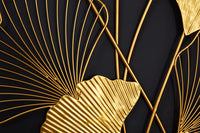 Elegante Wanddeko GINKGO 110cm gold in filigraner Blattform