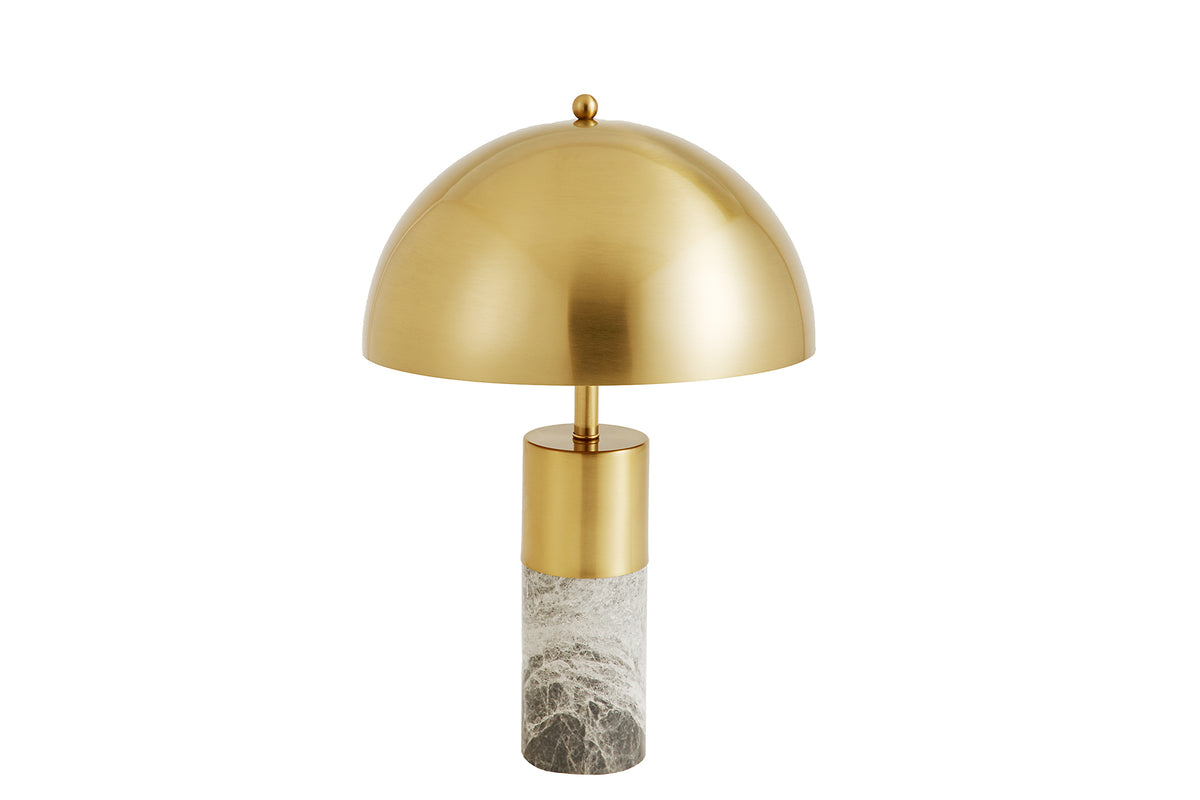 BURLESQUE Elegante Tischlampe 52cm gold mit grauem Marmorfuß