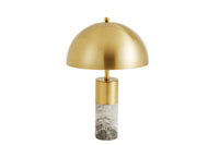 BURLESQUE Elegante Tischlampe 52cm gold mit grauem Marmorfuß