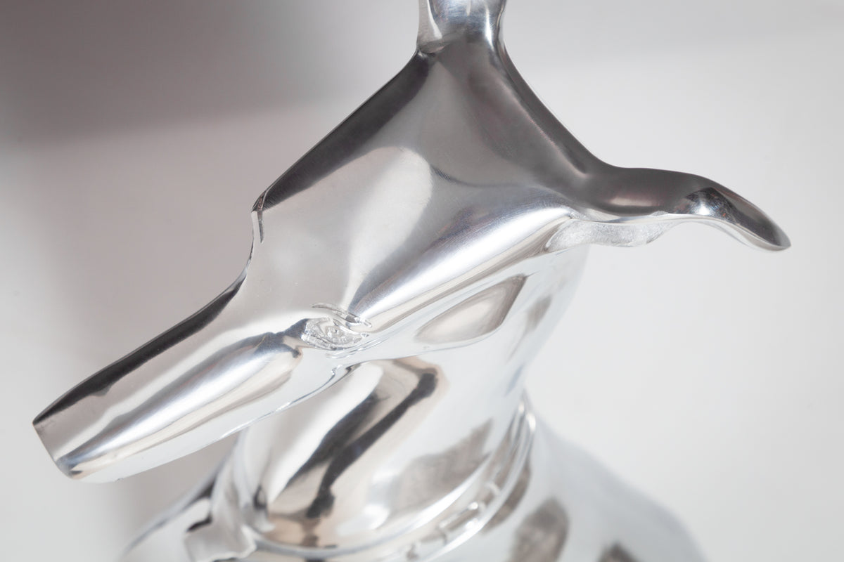 BIG BULL Modern Sculpture Silver Aluminum Decoration Bull Figure Paperweight