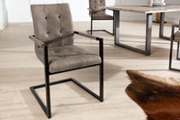 OXFORD design cantilever chair with armrest iron frame