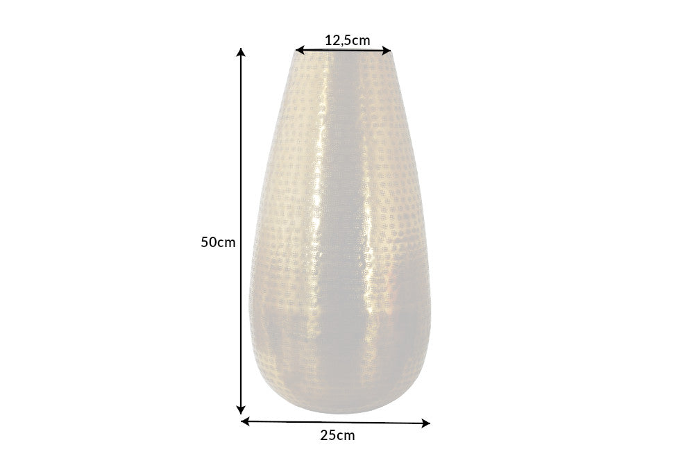 Elegante Vase ORIENT 50cm im Grid Hammerschlag Design