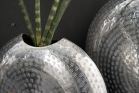 ORIENTAL Elegantes Vasen 2er Set 44cm im Grid Hammerschlag Design