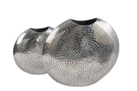 ORIENTAL Elegantes Vasen 2er Set 44cm im Grid Hammerschlag Design