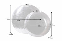 ORIENTAL Elegantes Vasen 2er Set 44cm im Grid Hammerschlag Design
