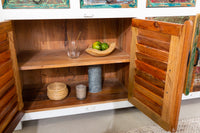 JAKARTA Unique sideboard 160cm mango white colorful recycled solid wood from fishing boats