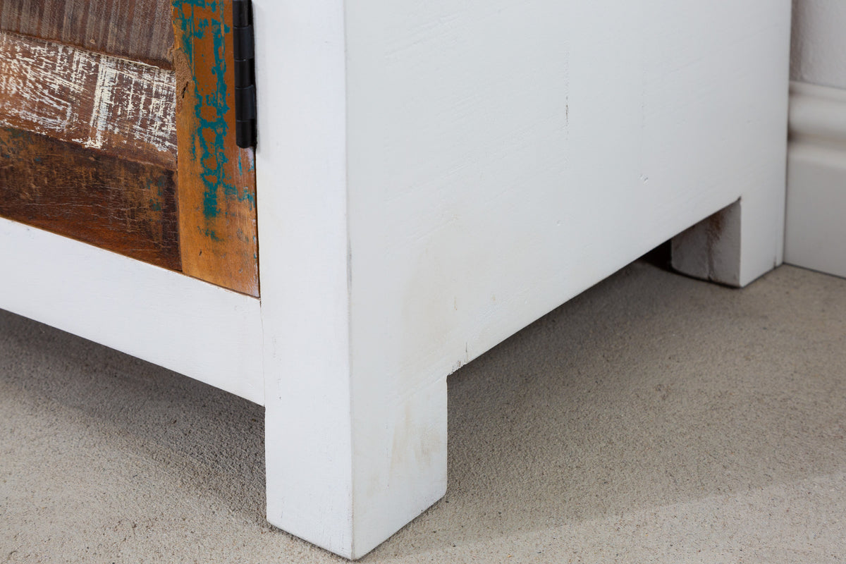 JAKARTA Unique sideboard 160cm mango white colorful recycled solid wood from fishing boats