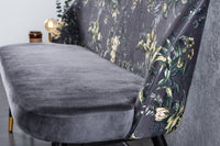 Design Bank PRÊT-À-PORTER Samt florales Muster und goldene Fußkappen