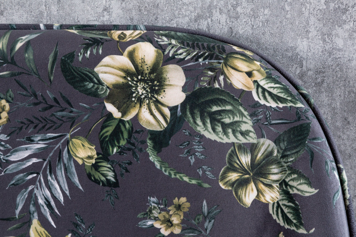 Design Bank PRÊT-À-PORTER Samt florales Muster und goldene Fußkappen
