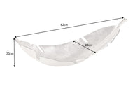 Design Deko Schale SILVER LEAF 62cm Blatt Design Metall Handarbeit