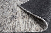 AZTECA Handgewebter Teppich 230x160cm grau Wolle geometrische Muster