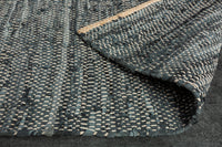 PURE Echtleder Teppich 230x160cm aus Leder und Hanf