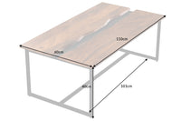 AMAZONAS solid coffee table 110cm mango wood metal black tree edge honey finish