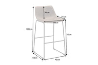 DJANGO Design Barstuhl taupe mit Eisengestell