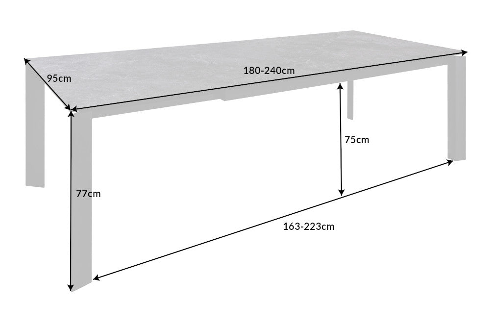 X7 Ausziehbarer Esstisch 180-240cm Granit Marmor Keramik made in Italy