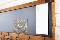 Praktisches Wandboard HERITAGE 80cm natur Pinie 6 Haken Kreidetafel Schlüsselbrett