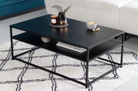 Moderner Couchtisch DURA STEEL schwarz Metall mit Ablagefach