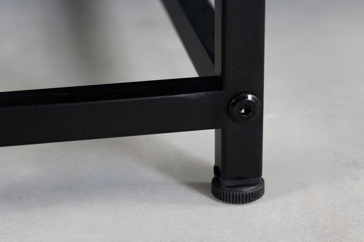 Moderner Couchtisch DURA STEEL schwarz Metall mit Ablagefach