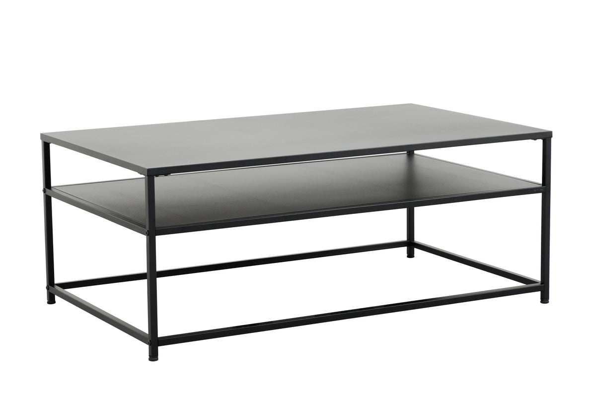 Moderner Couchtisch DURA STEEL schwarz Metall mit Ablagefach