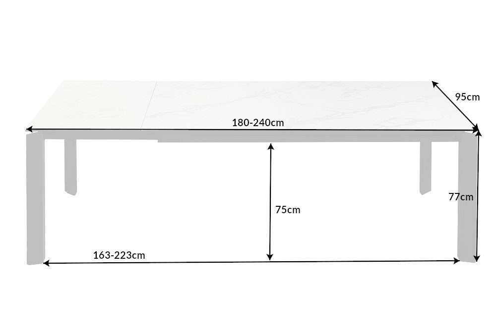 X7 Ausziehbarer Esstisch 180-240cm Granit Marmor Keramik made in Italy