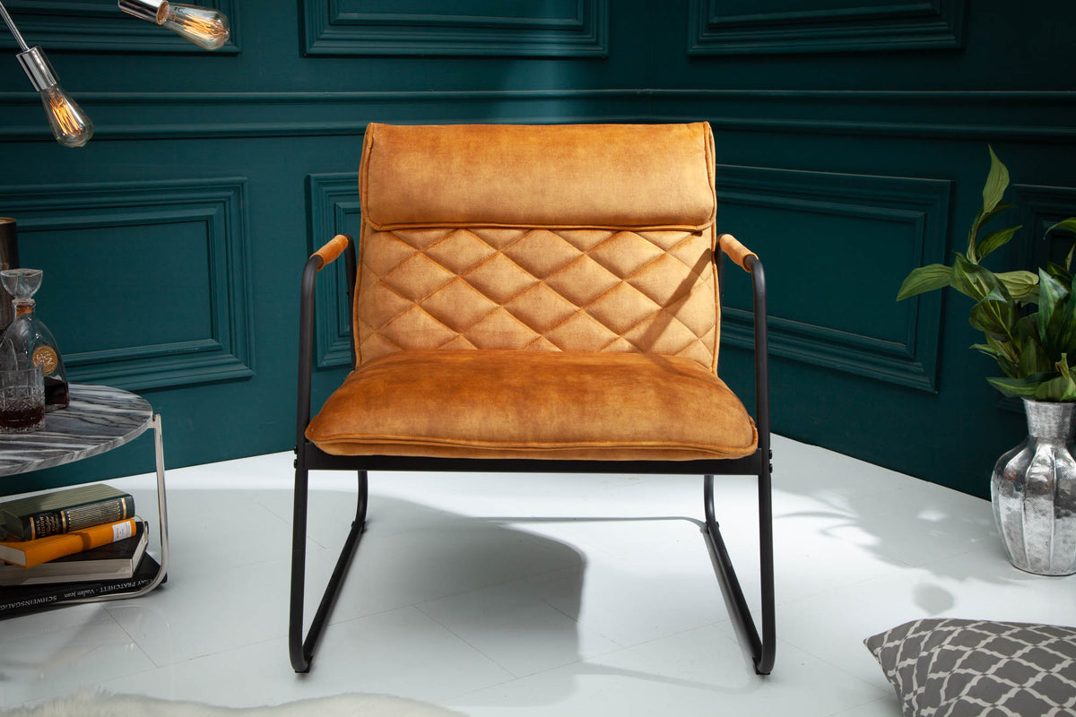 MUSTANG LOUNGER Retro lounge chair antique with decorative quilting