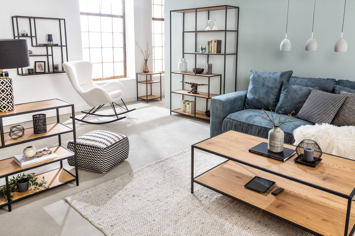 SNAKE Design shelf 165cm oak look bookcase with five shelves