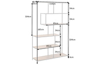 SNAKE Design shelf 165cm oak look bookcase with five shelves