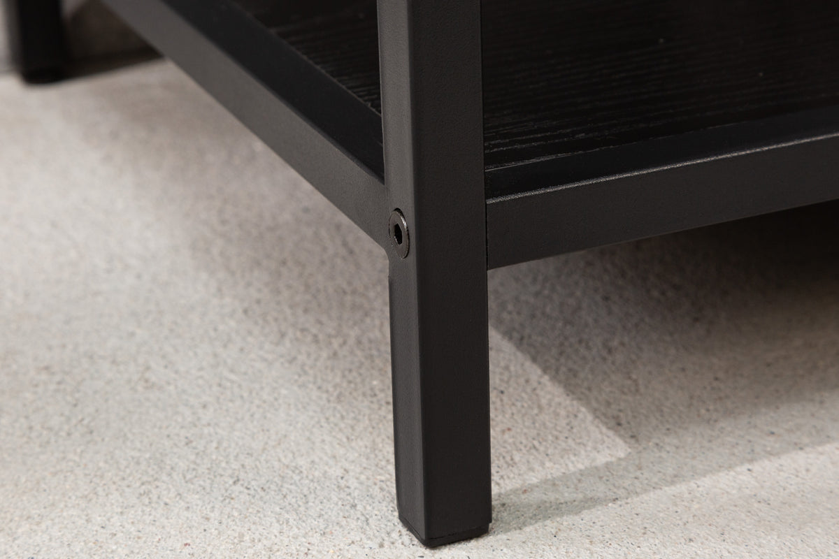 SLIM LINE Industrial Bücherregal 114cm Esche schwarz fünf Regalböden