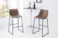 DJANGO Design Barstuhl taupe mit Eisengestell