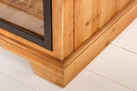 HERITAGE  Massives Lowboard 160cm natur Pinie Industrial-Türen Metall Vitrine