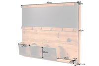 Praktisches Wandboard HERITAGE 80cm natur Pinie 6 Haken Kreidetafel Schlüsselbrett