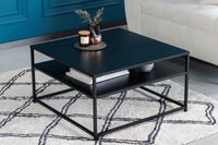 Moderner Couchtisch DURA STEEL schwarz Metall mit Ablagefach