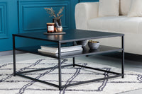 Moderner Couchtisch DURA STEEL schwarz Metall mit Ablagefach