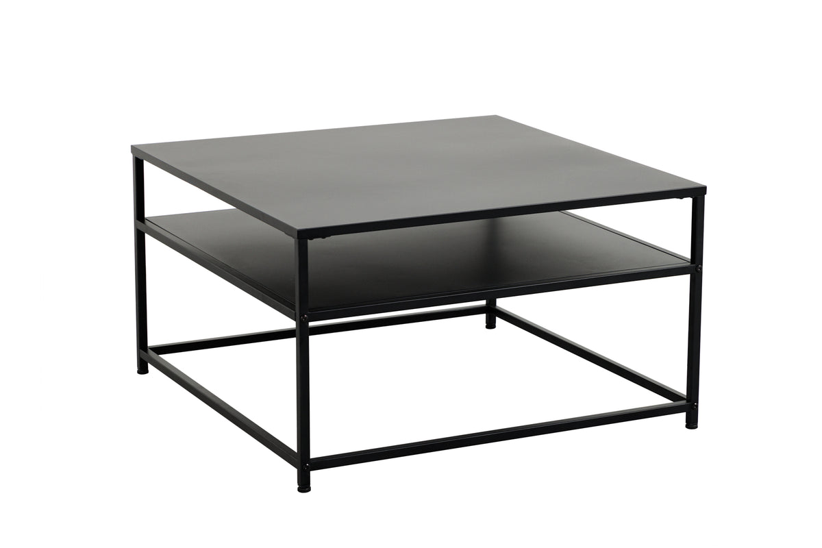Moderner Couchtisch DURA STEEL schwarz Metall mit Ablagefach