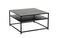 Moderner Couchtisch DURA STEEL schwarz Metall mit Ablagefach