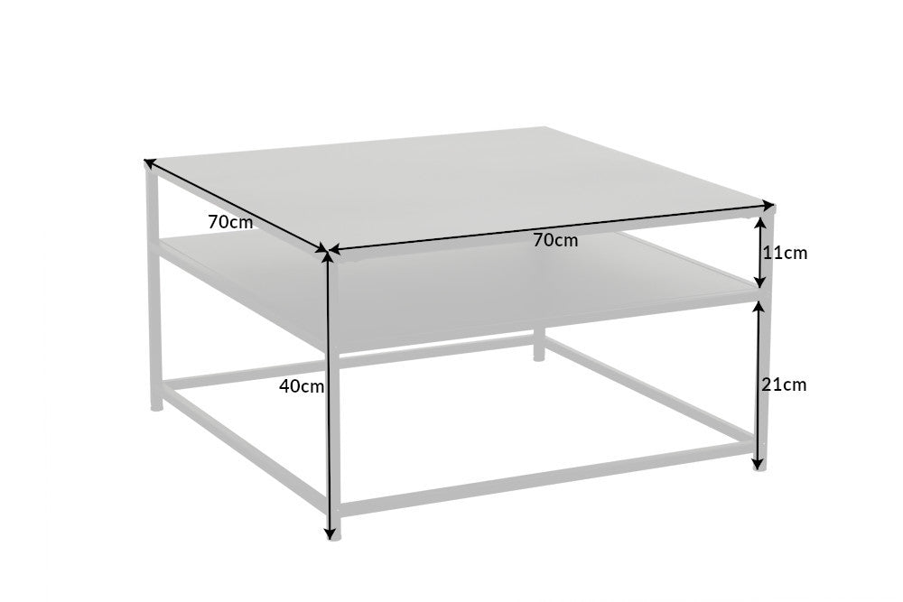Moderner Couchtisch DURA STEEL schwarz Metall mit Ablagefach