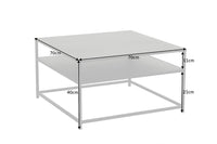 Moderner Couchtisch DURA STEEL schwarz Metall mit Ablagefach
