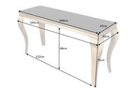 MODERN BAROQUE Elegant console table 145cm black gold opal glass stainless steel legs